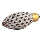 Chocolate fishnet Christmas Light Figurine figurine, hand-painted Herend porcelain with 24k gold accents