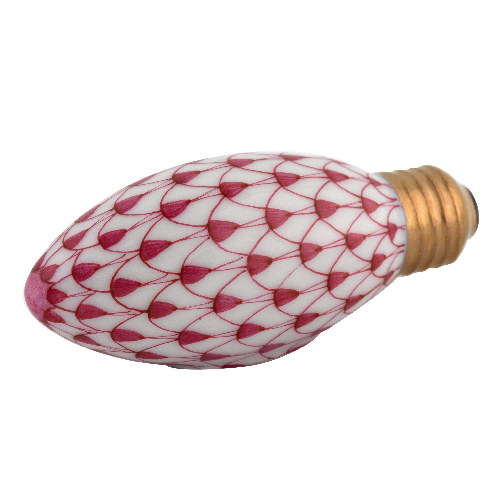Christmas Light Figurine in hand-painted Raspberry porcelain by Herend of Hungary