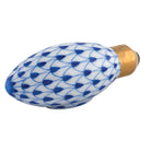 Herend Christmas Light Figurine porcelain figurine painted in the Sapphire fishnet pattern