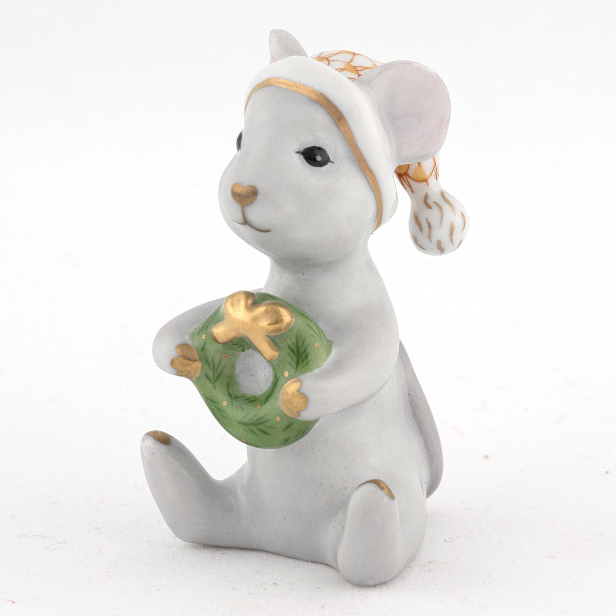 Herend Christmas Mouse Figurine – Butterscotch, alternate view