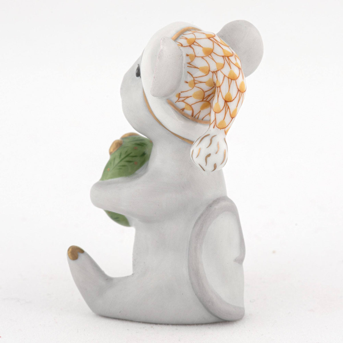 Herend Christmas Mouse Figurine – Butterscotch, alternate view
