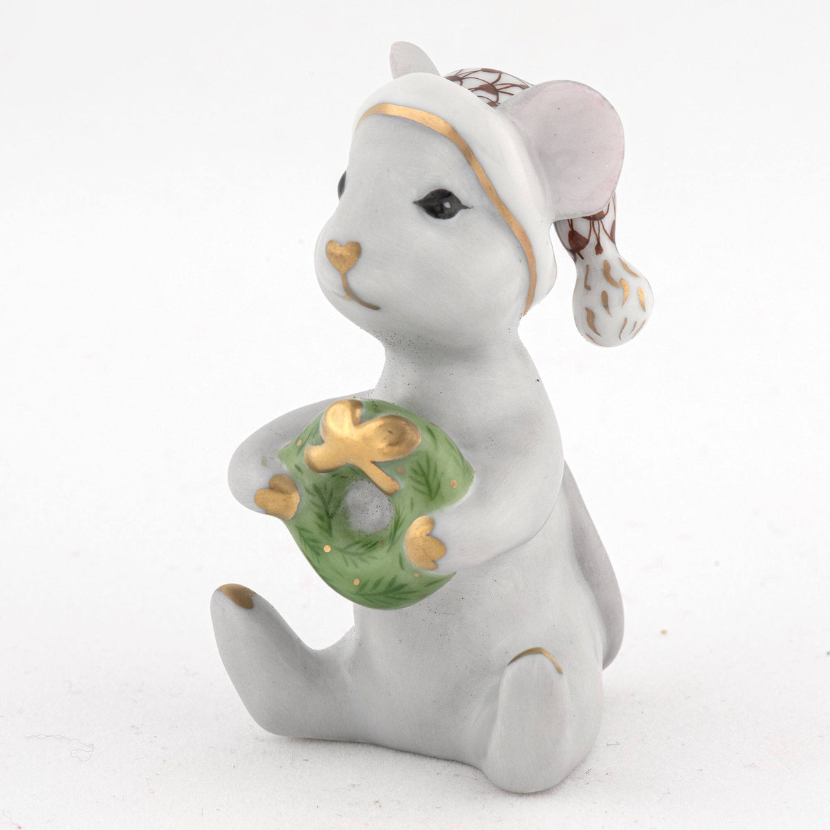 Herend Christmas Mouse Figurine – Chocolate, alternate view