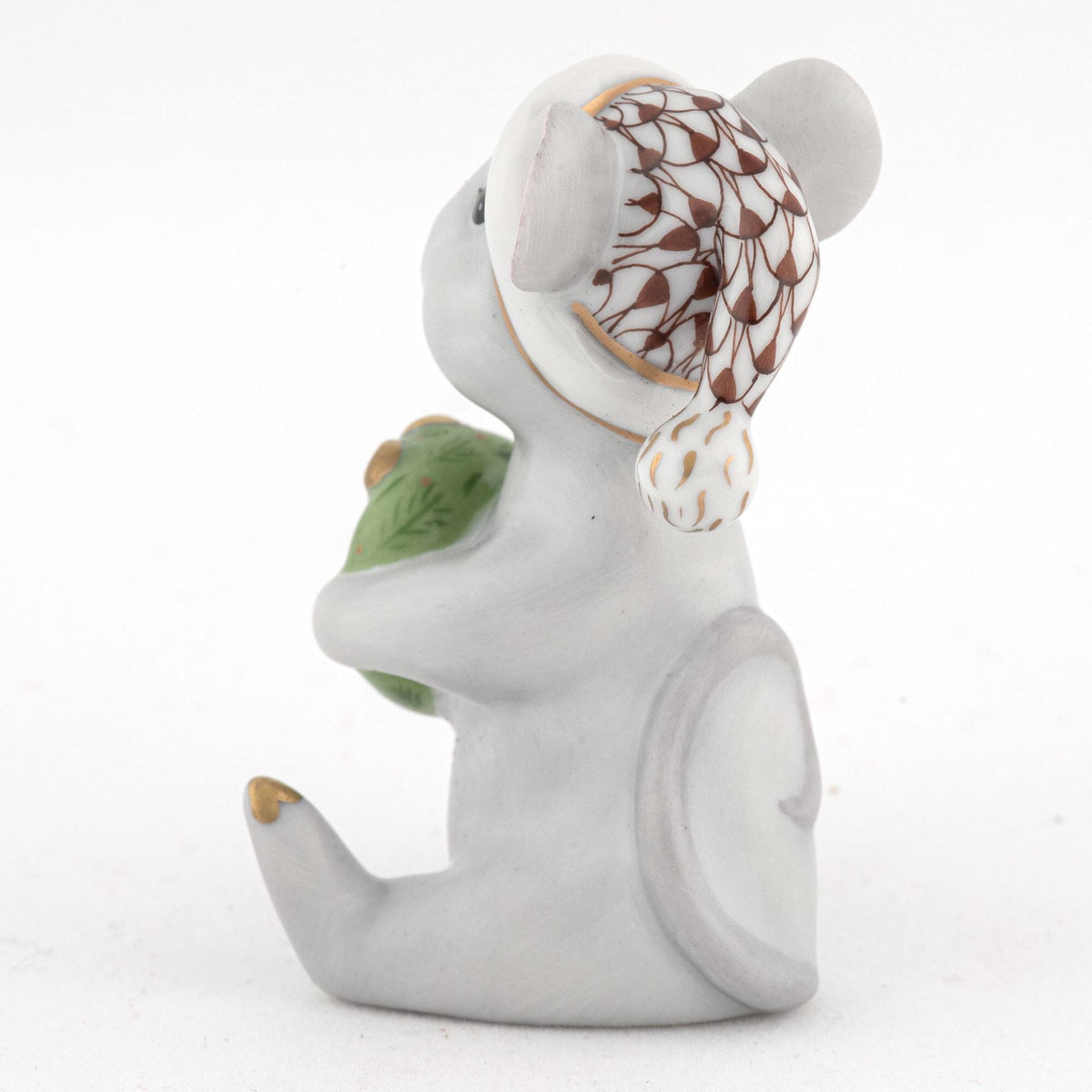 Herend Christmas Mouse Figurine – Chocolate, alternate view