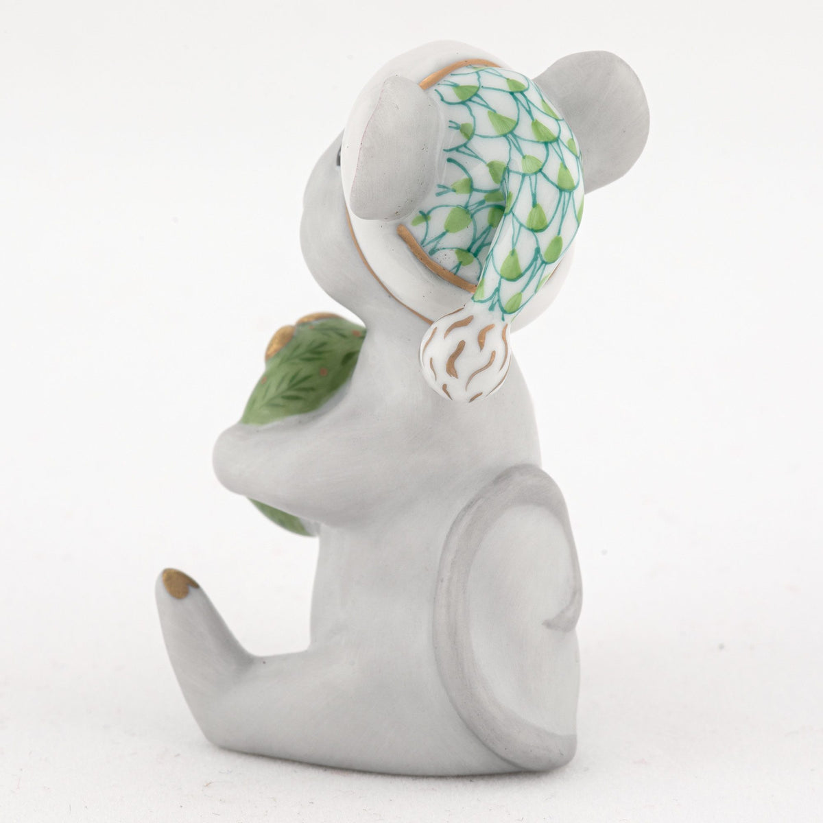 Herend Christmas Mouse Figurine – Key Lime, alternate view