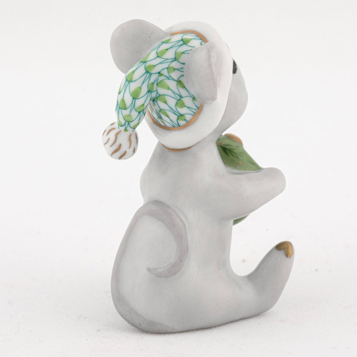 Herend Christmas Mouse Figurine – Key Lime, alternate view