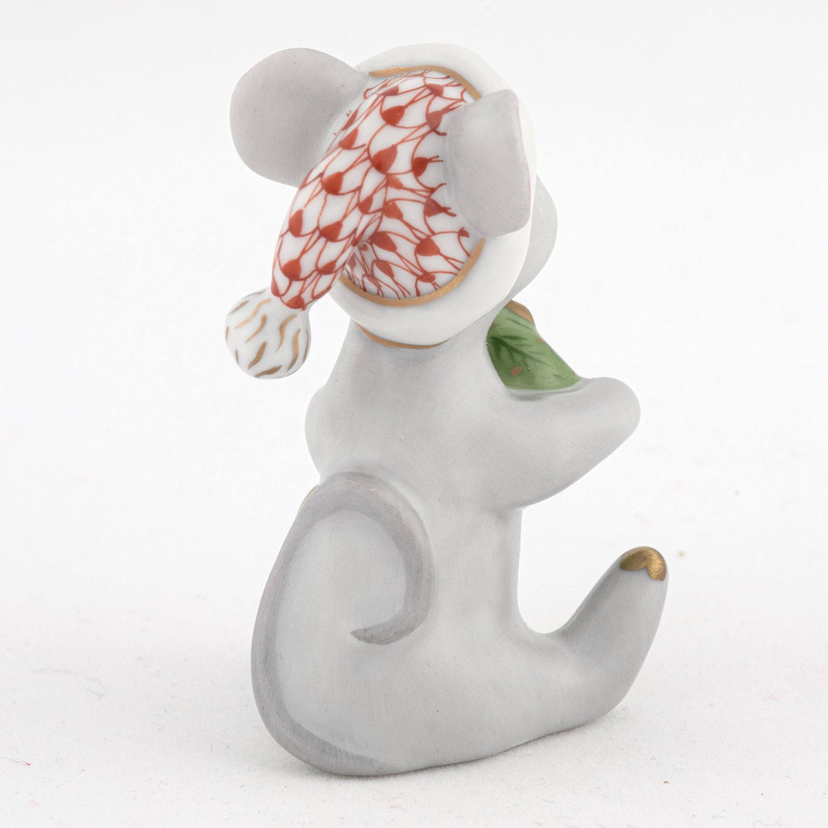 Herend Christmas Mouse Figurine – Rust, alternate view
