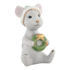 Herend Christmas Mouse Figurine porcelain figurine painted in the Key Lime fishnet pattern