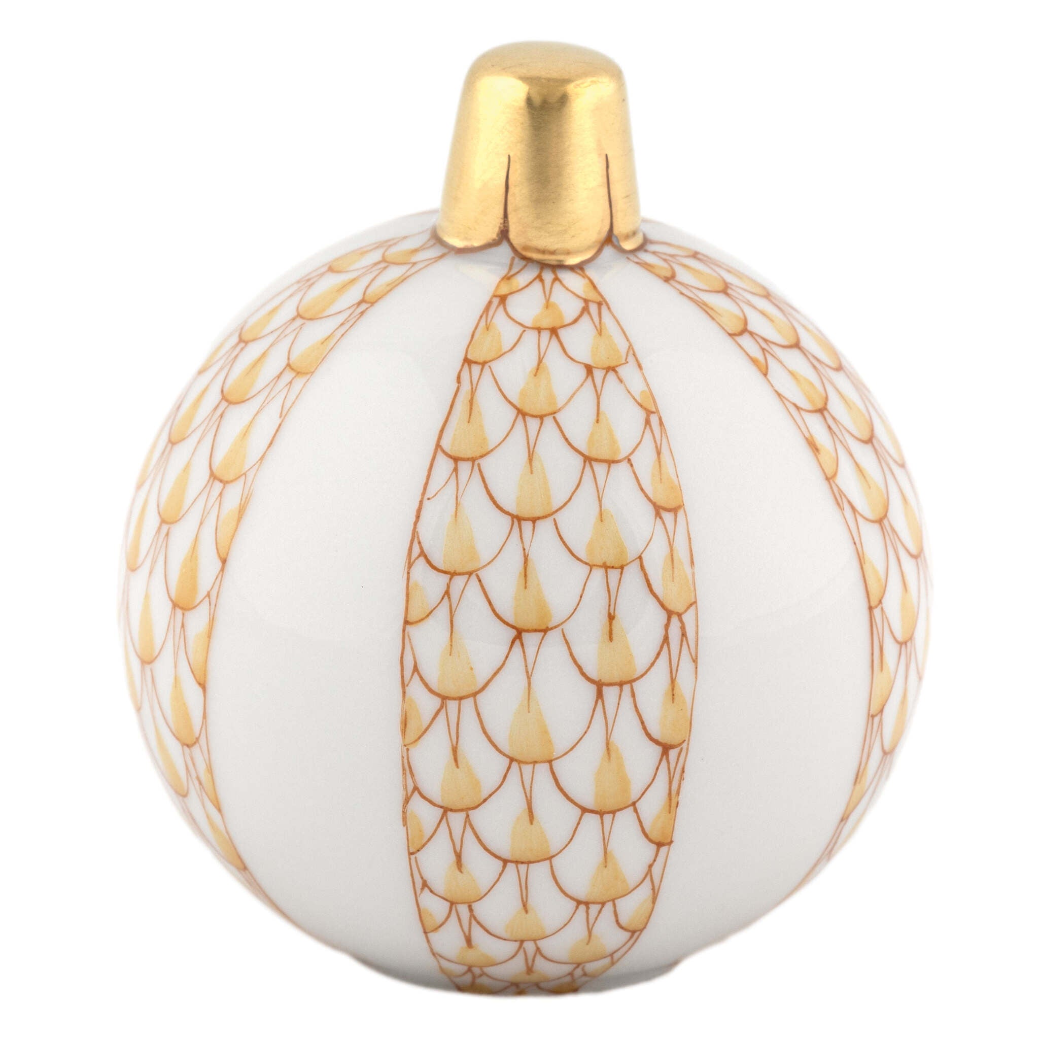 Christmas Ornament Figurine in hand-painted Butterscotch porcelain by Herend of Hungary