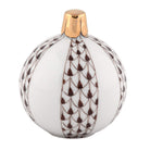 Herend Christmas Ornament figurine in Chocolate with chocolate brown fishnet pattern with gold accents on a white background