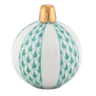 Green fishnet Christmas Ornament Figurine figurine, hand-painted Herend porcelain with 24k gold accents