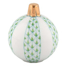 Hand-painted Herend Christmas Ornament Figurine in Key Lime fishnet porcelain on a white background