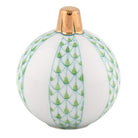 Herend Christmas Ornament figurine in Keylime with key lime green fishnet pattern with gold accents on a white background