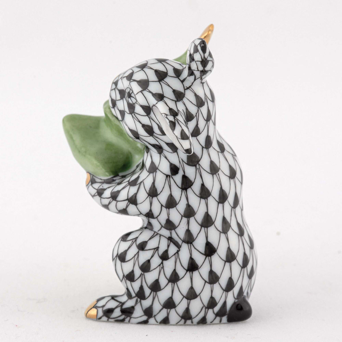 Herend Christmas Tree Bunny Figurine – Black, alternate view