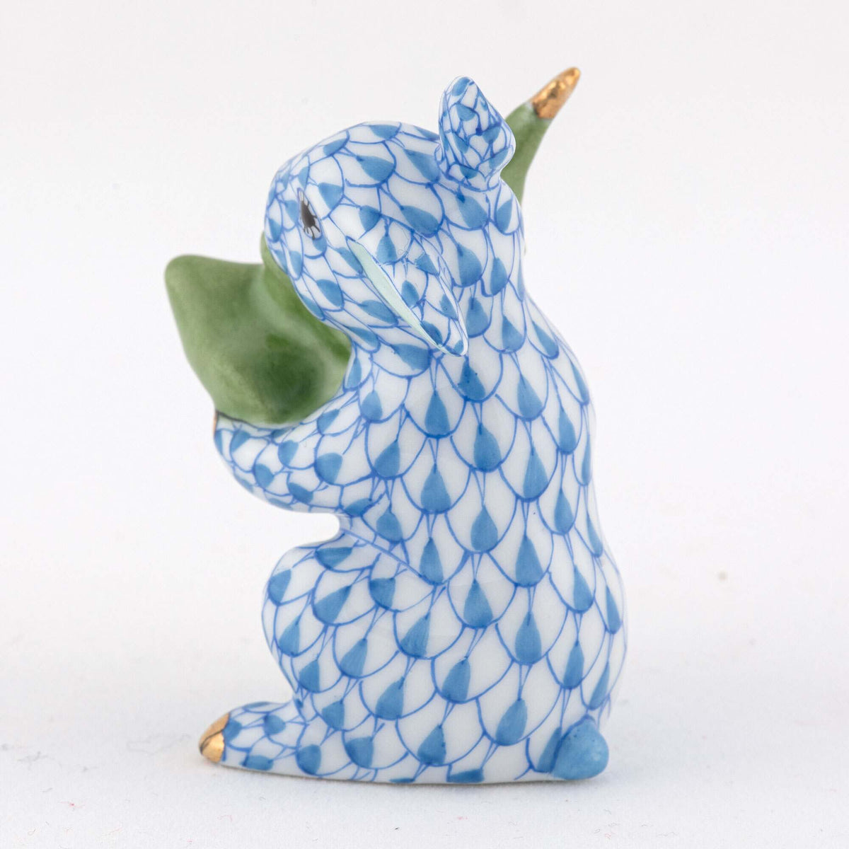 Herend Christmas Tree Bunny Figurine – Blue, alternate view