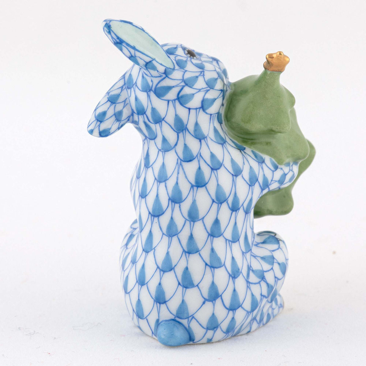 Herend Christmas Tree Bunny Figurine – Blue, alternate view