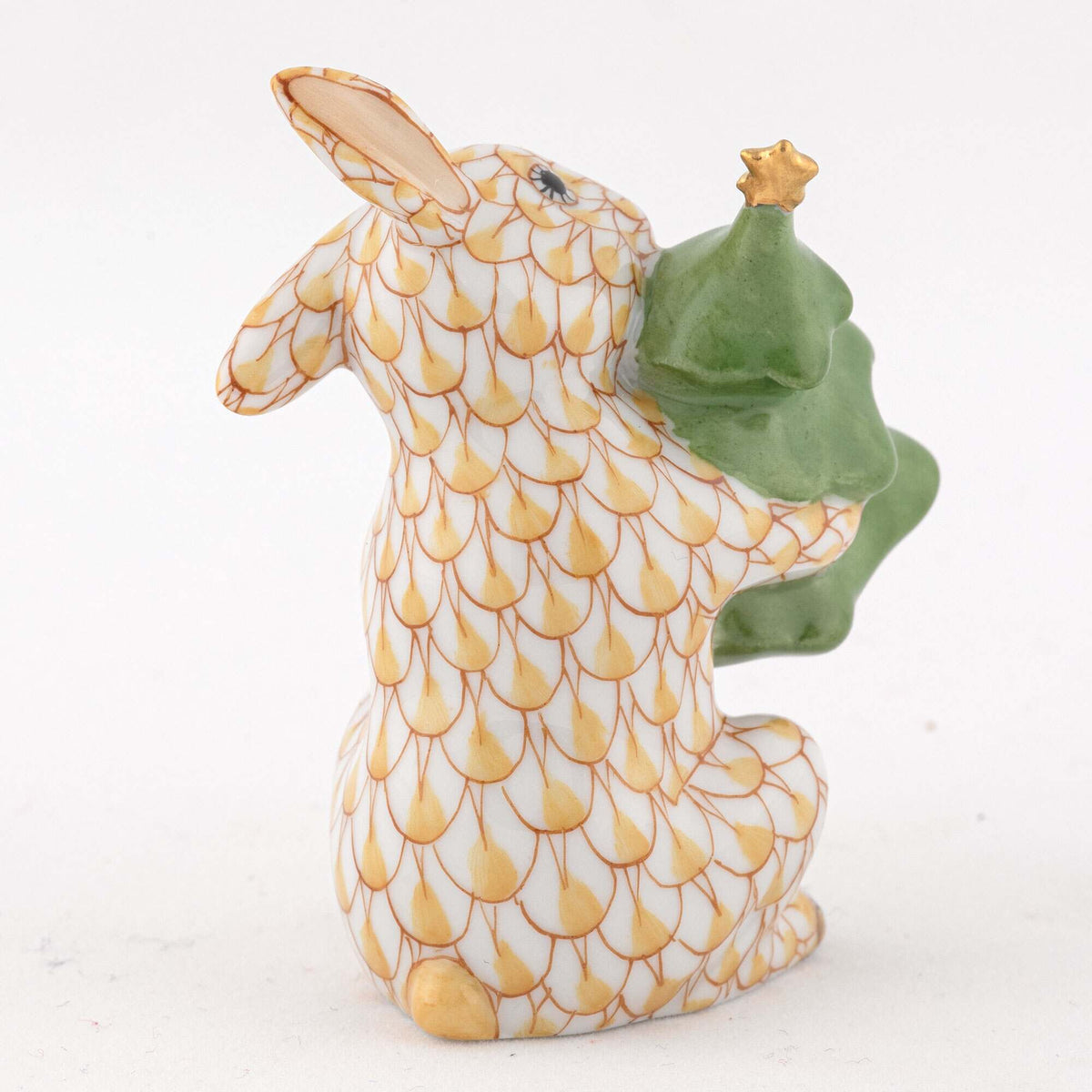 Herend Christmas Tree Bunny Figurine – Butterscotch, alternate view