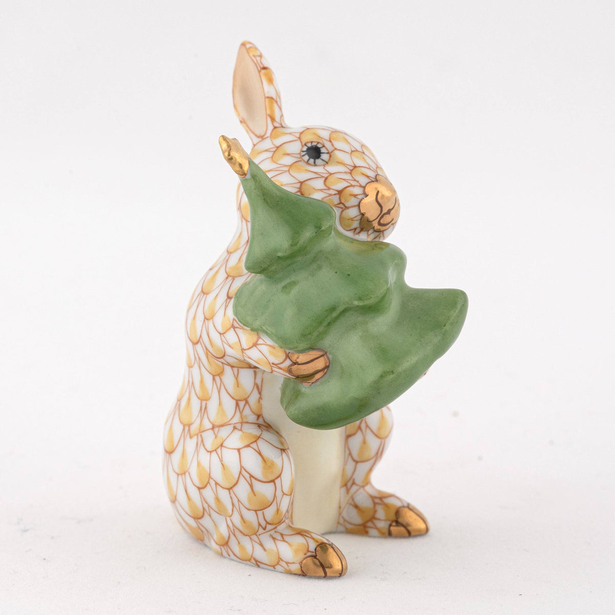 Herend Christmas Tree Bunny Figurine – Butterscotch, alternate view
