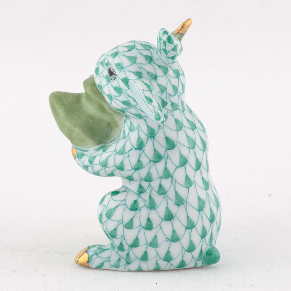 Herend Christmas Tree Bunny Figurine – Green, alternate view
