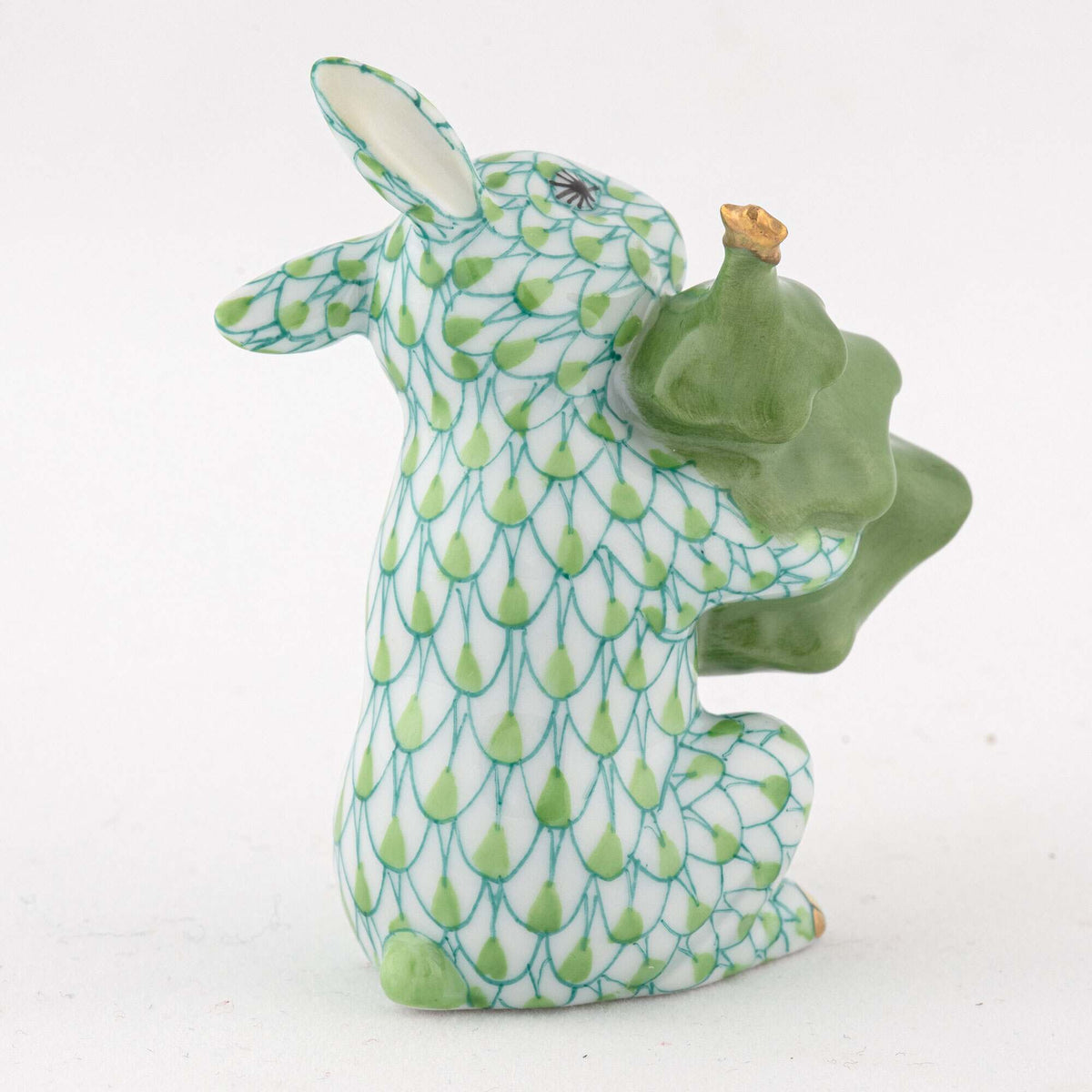 Herend Christmas Tree Bunny Figurine – Key Lime, alternate view