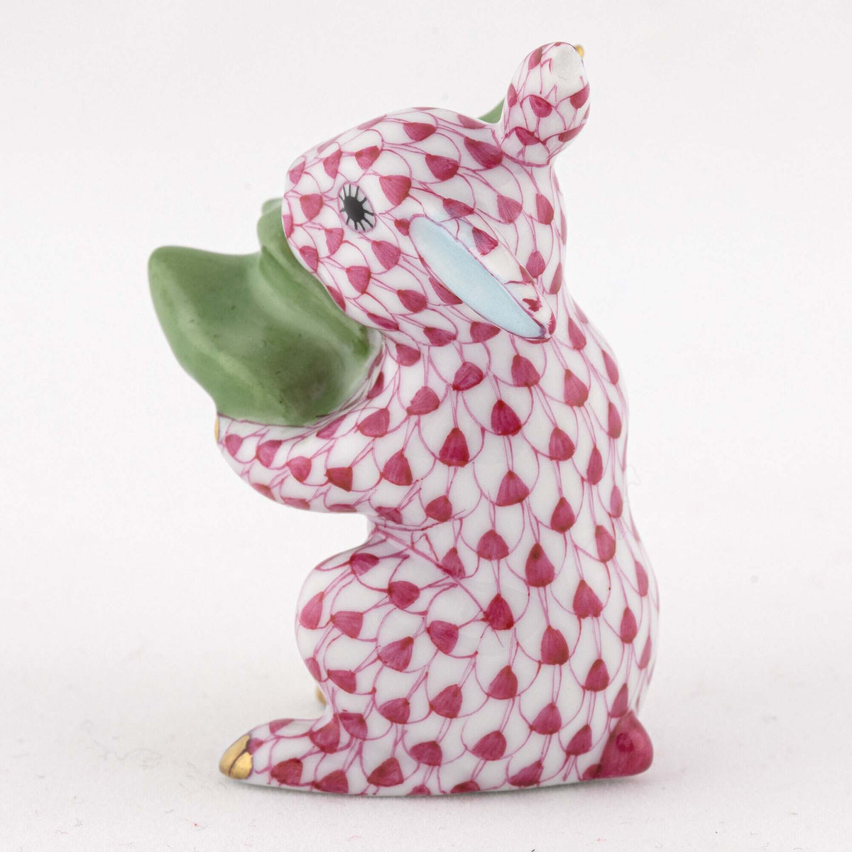 Herend Christmas Tree Bunny Figurine – Raspberry, alternate view