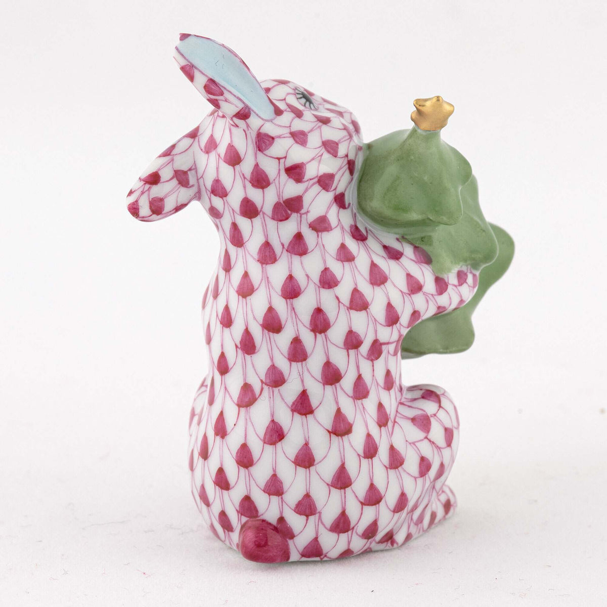Herend Christmas Tree Bunny Figurine – Raspberry, alternate view