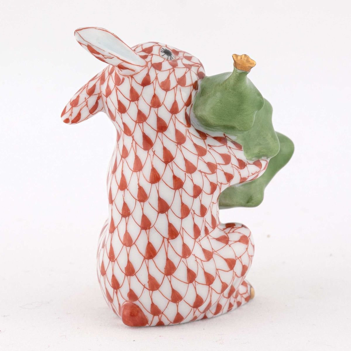 Herend Christmas Tree Bunny Figurine – Rust, alternate view