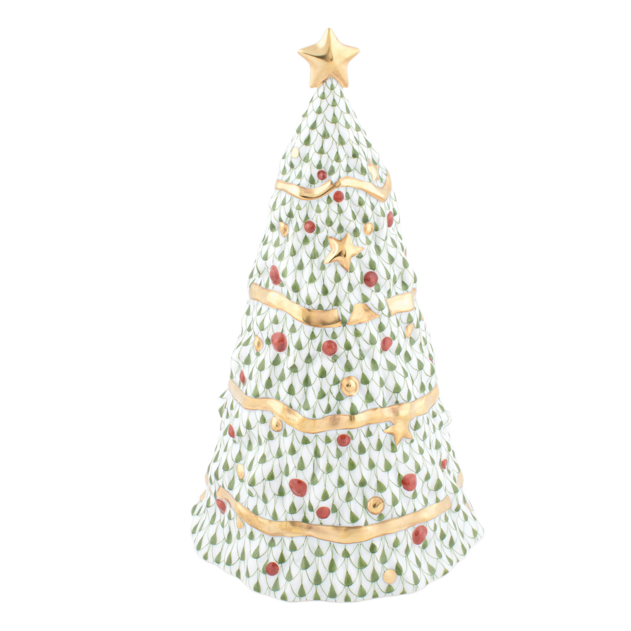 Herend Christmas Tree in Multicolor - Hand-painted Hungarian porcelain figurine by Herend. Paris Tableware.