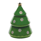 Hand-painted Herend Christmas Tree Figurine in fine porcelain, 4.75in H X 3.5in D, on a white background