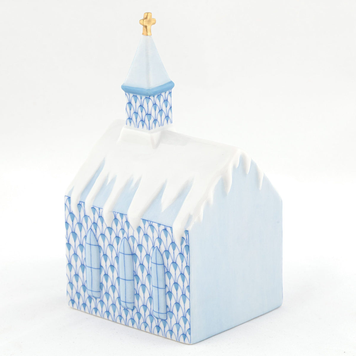 Herend Church Figurine – Blue, alternate view