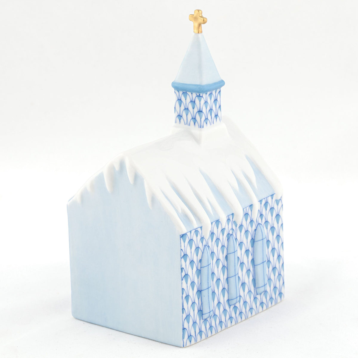 Herend Church Figurine – Blue, alternate view