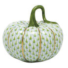 Hand-painted Herend Cinderella Pumpkin Figurine in Key Lime fishnet porcelain on a white background