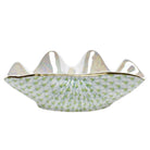 Key Lime fishnet Clam Shell Figurine figurine, hand-painted Herend porcelain with 24k gold accents