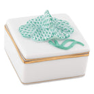 Herend Clover Box in Green - Hand-painted Hungarian porcelain by Herend. Paris Tableware.