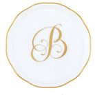 Hand-painted Herend Coaster with Monogram in fine porcelain, 4in D, on a white background, Monogram B