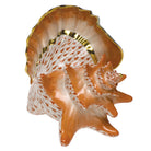 Herend Conch Shell Figurine porcelain figurine painted in the Rust fishnet pattern