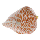 Hand-painted Herend Cone Shell Figurine in Rust fishnet porcelain on a white background