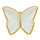 Hand-painted Herend Connect the Dots Butterfly Dish Decorative Plate in fine porcelain, 4.25in L X 1in H, on a white background