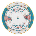 Hand-painted Herend Cornucopia Canton Saucer in fine porcelain, 5.5in D, on a white background
