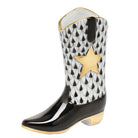 Cowboy Boot Figurine in hand-painted Black porcelain by Herend of Hungary