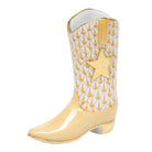 Cowboy Boot Figurine in hand-painted Butterscotch porcelain by Herend of Hungary