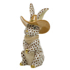 Cowboy Bunny Figurine in hand-painted Chocolate porcelain by Herend of Hungary