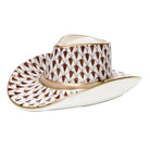 Cowboy Hat Figurine in hand-painted Chocolate porcelain by Herend of Hungary