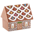 Chocolate fishnet Cozy Gingerbread House Figurine figurine, hand-painted Herend porcelain with 24k gold accents