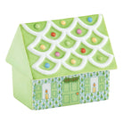Hand-painted Herend Cozy Gingerbread House Figurine in Key Lime fishnet porcelain on a white background
