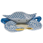 Hand-painted Herend Crab Figurine in fine porcelain, 4in L X 1.5in H, on a white background