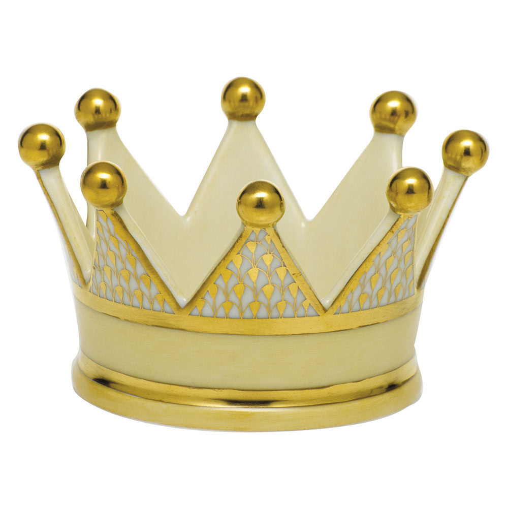 Crown Figurine in hand-painted Gold porcelain by Herend of Hungary