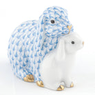 Herend Cuddling Bunnies Figurine – Blue, alternate view