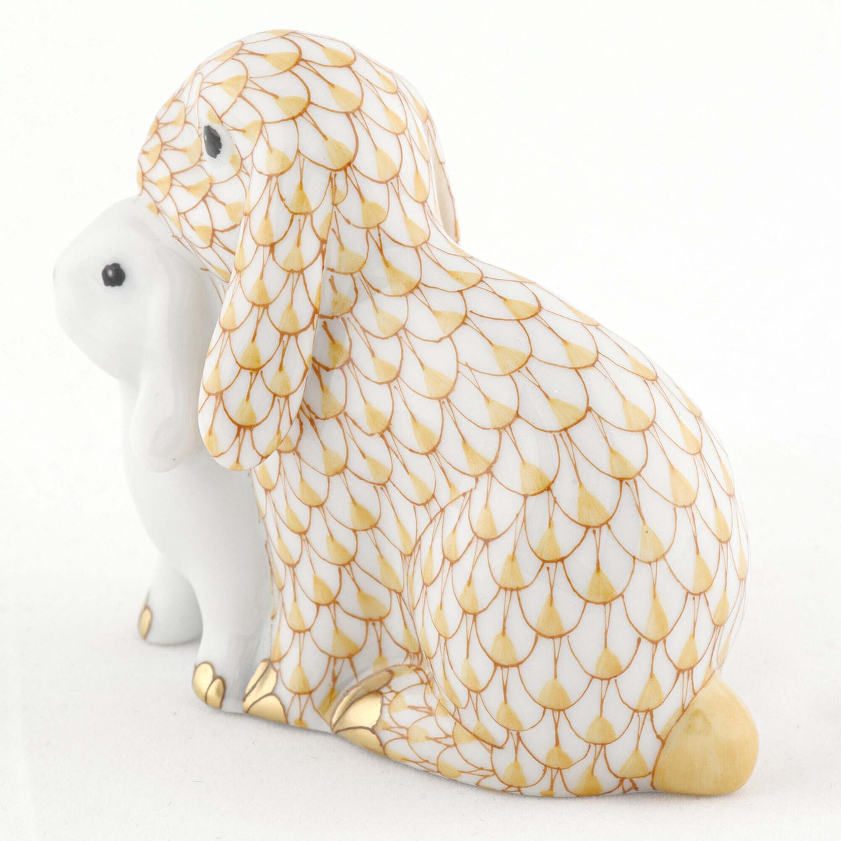 Herend Cuddling Bunnies Figurine – Butterscotch, alternate view