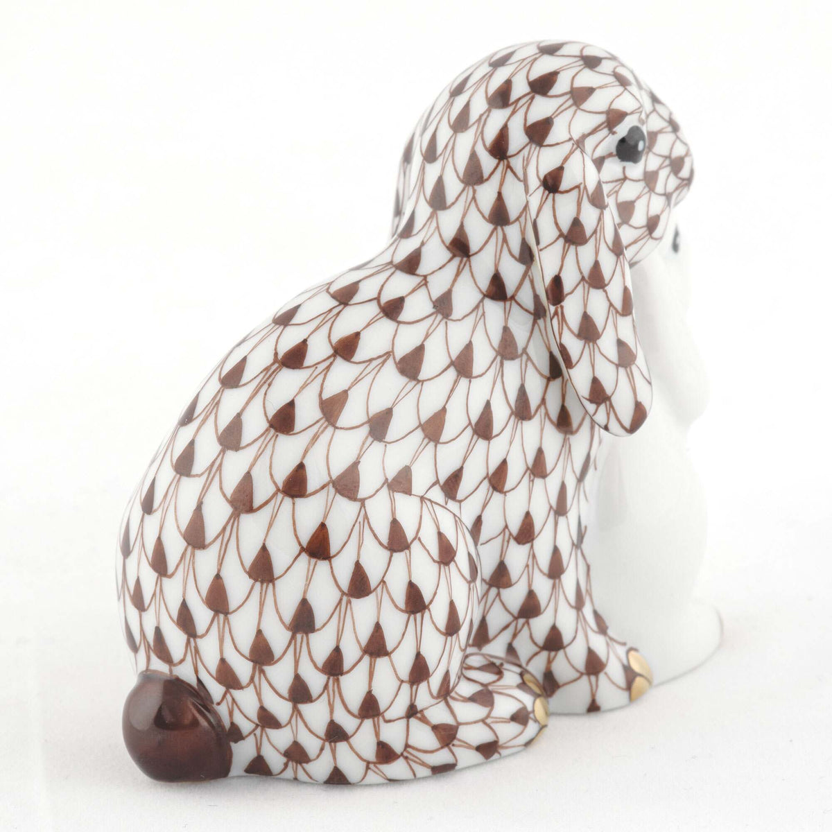 Herend Cuddling Bunnies Figurine – Chocolate, alternate view