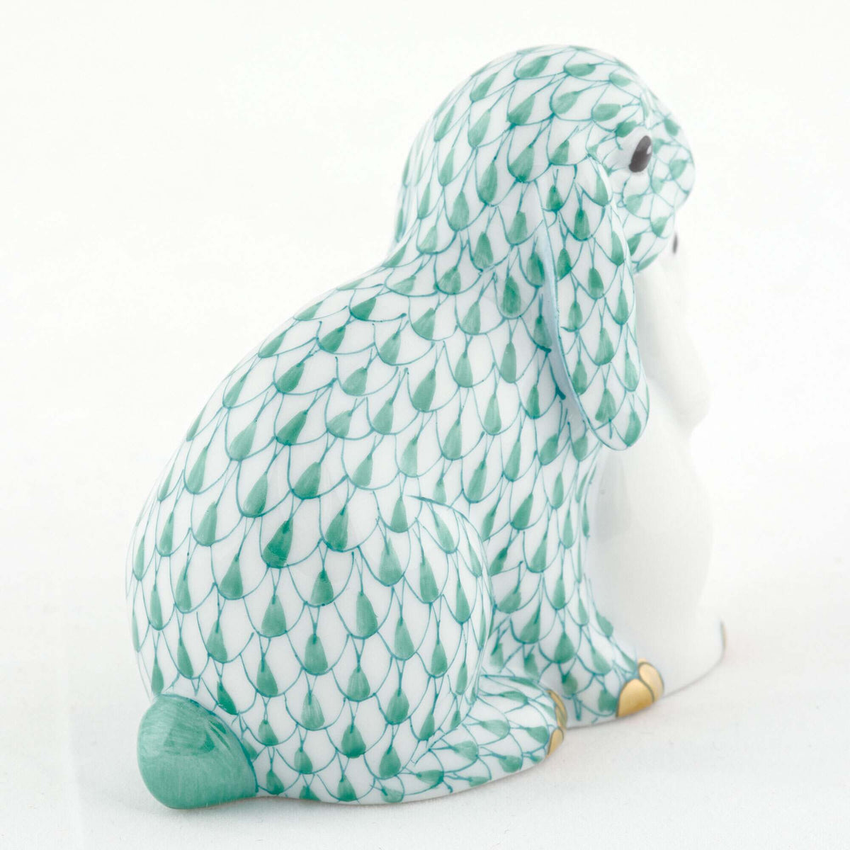 Herend Cuddling Bunnies Figurine – Green, alternate view